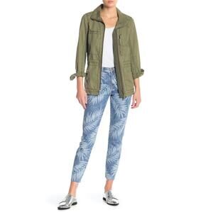 Current/Elliott The Stiletto Leaf Print Jeans Wily Blue White sz 27 NWT